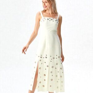 Stasia Sleeveless White Dress for Glamorous Occasions - Size S